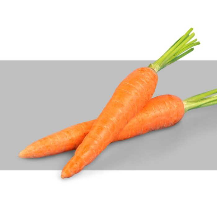 A display of vibrant, freshly harvested carrots